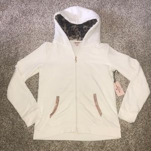 BNWT Juicy Couture White/ Rose Gold Cheetah Jacket
